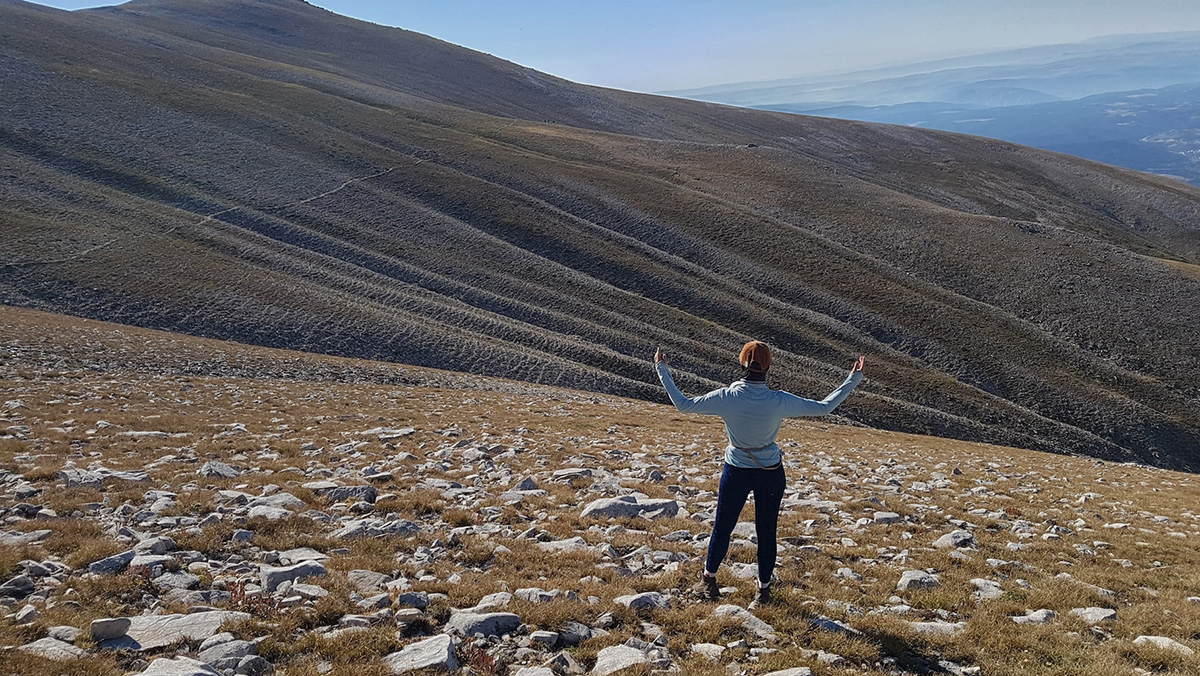 BRIDGEDALE Hike Lightweight - Merino Performance - 3/4 - Heather/Damson - damskie skarpety trekkingowe